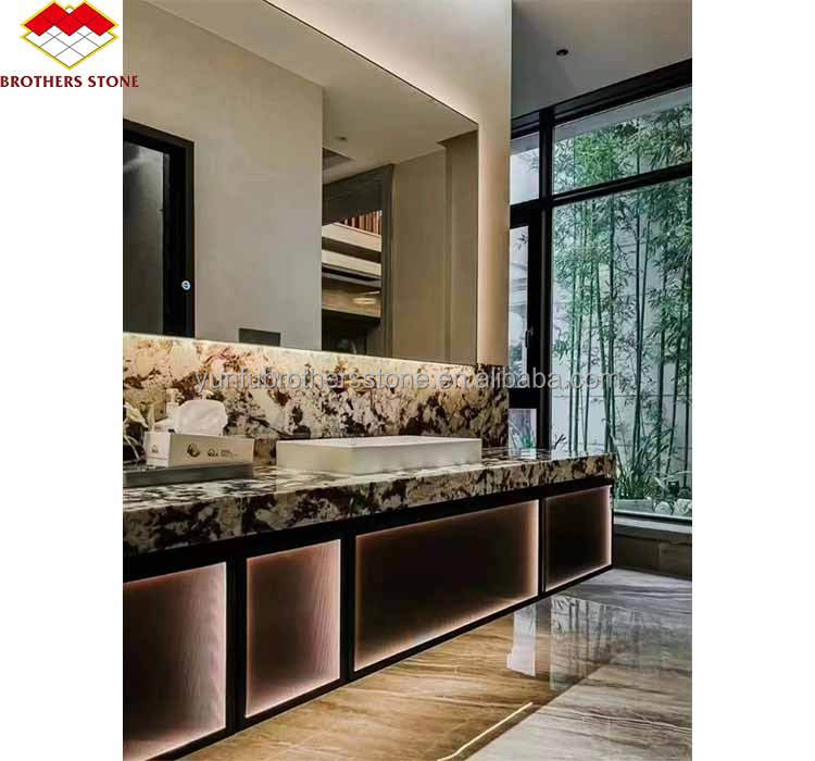 Interior Wall Cut-to-Size Glazed Snow Mountain Silver Fox Marble Stone in Polished Finish