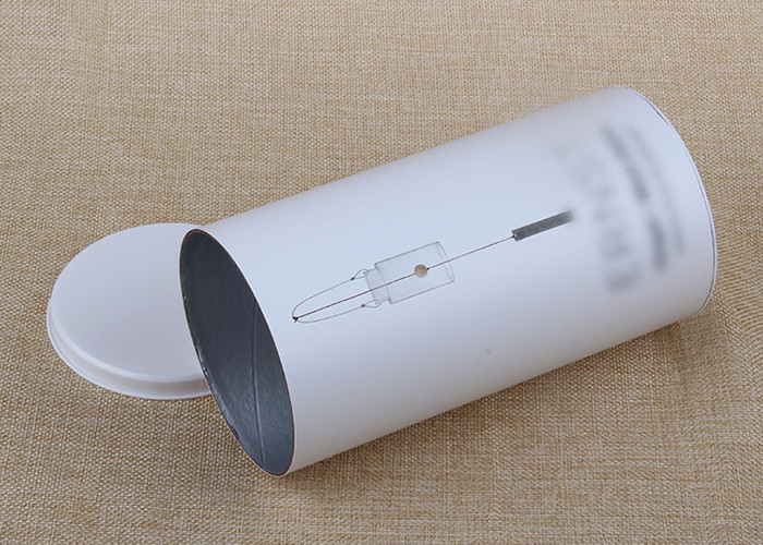Customized Round White Cardboard Tube Packaging For Canned Food / Clothes / Cups