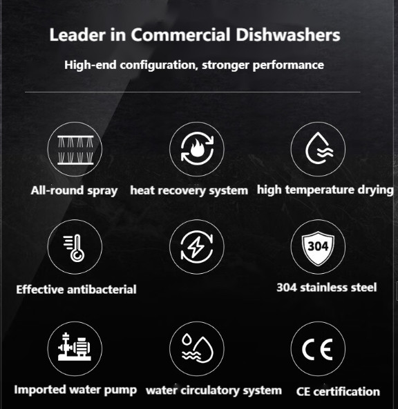 25L Water Temperature Dishwasher 380V 50HZ Commercial Conveyor Dishwasher