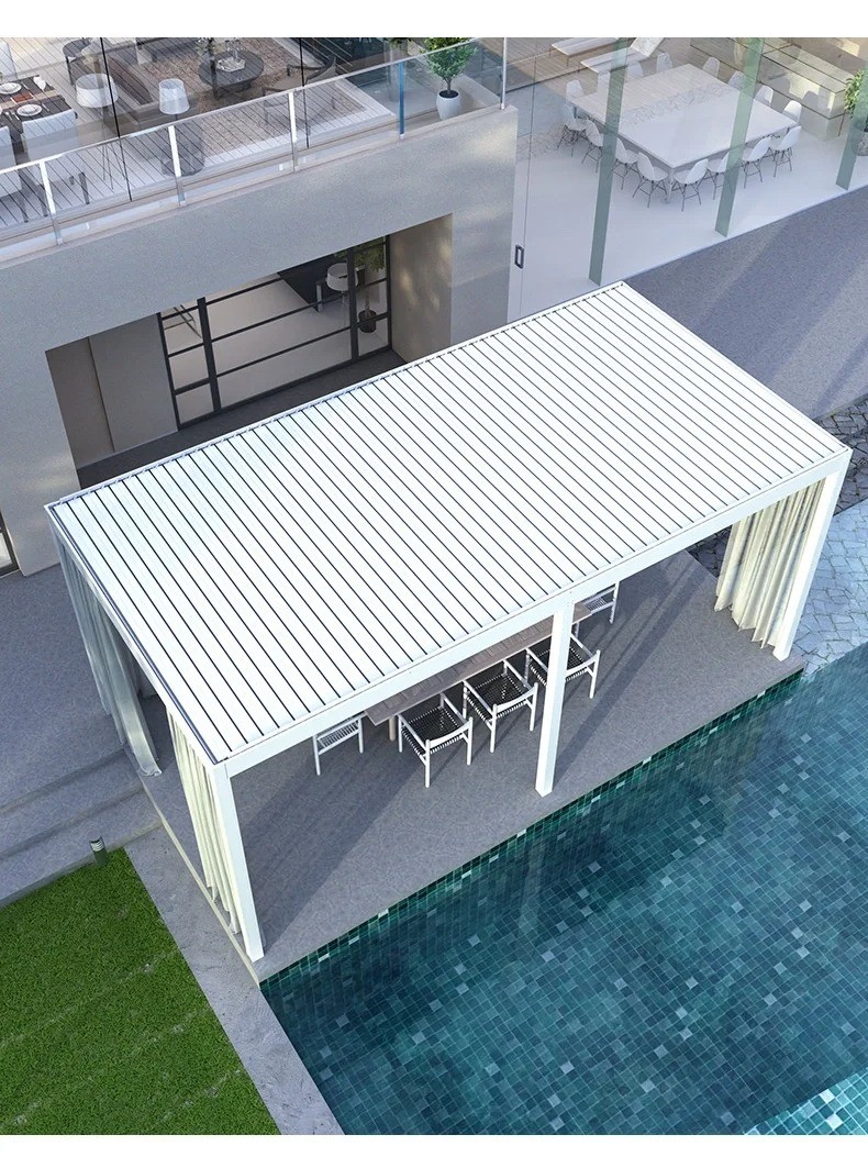 Hardtop Gazebo Outdoor Galvanized Steel Metal Double Roof Outdoor Hardtop Gazebo