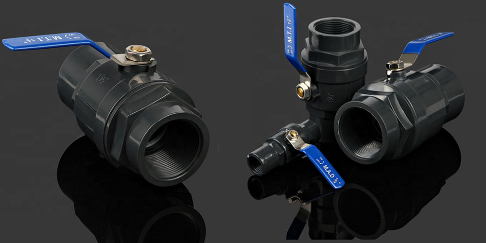 Green Steel Handle Water Supply System New Material PVC 2 PCS Ball Valve for Agriculture Feild