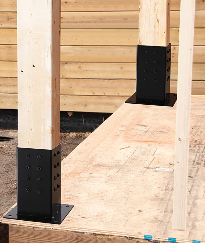 Standard Size 3 Arm Anchor and Wood Post Base Metal Pergola Brackets Kits for Outdoors