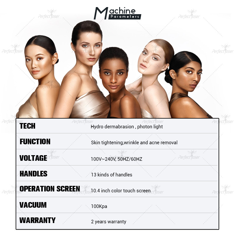 Dermabrasion Hydrafacial Beauty Machine Skin Care Cleaning 250VA With 13 Handles