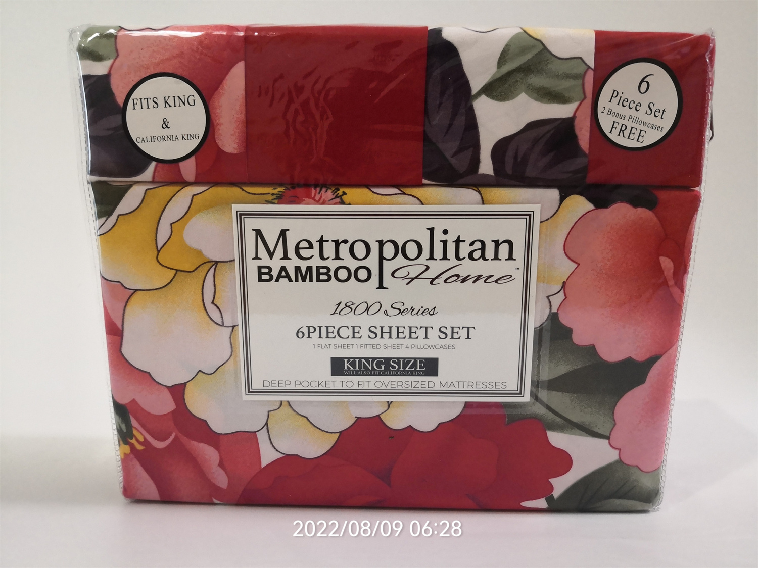 Reactive Printed Floral 100% Polyester Home Textiles Set of Six in Customized Colors