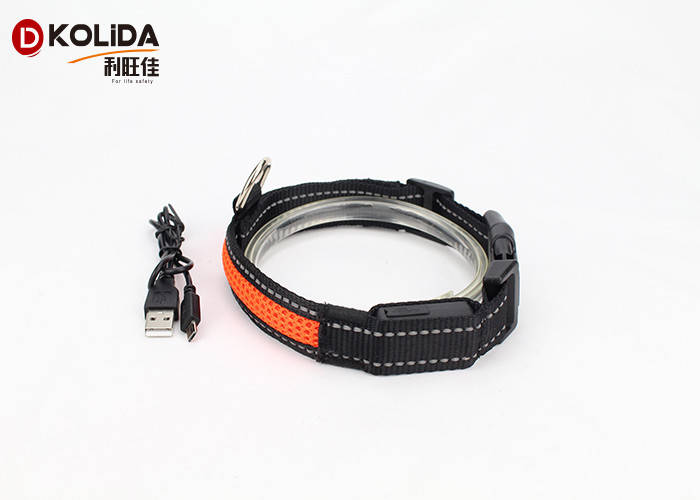 100% Nylon Webbing Safety Flashing USB Rechargeable LED Dog Collar And Leash