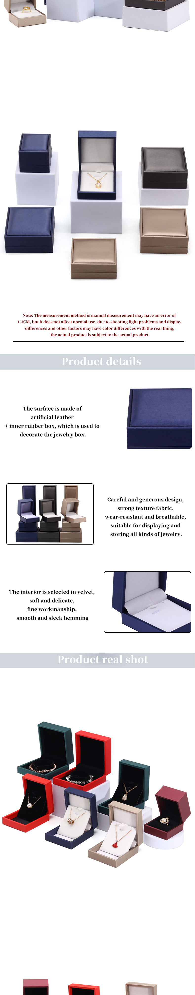 Customer's Logo Hanhong Jewelry Packaging Box Luxury Leather Ring Necklace Jewelry Box