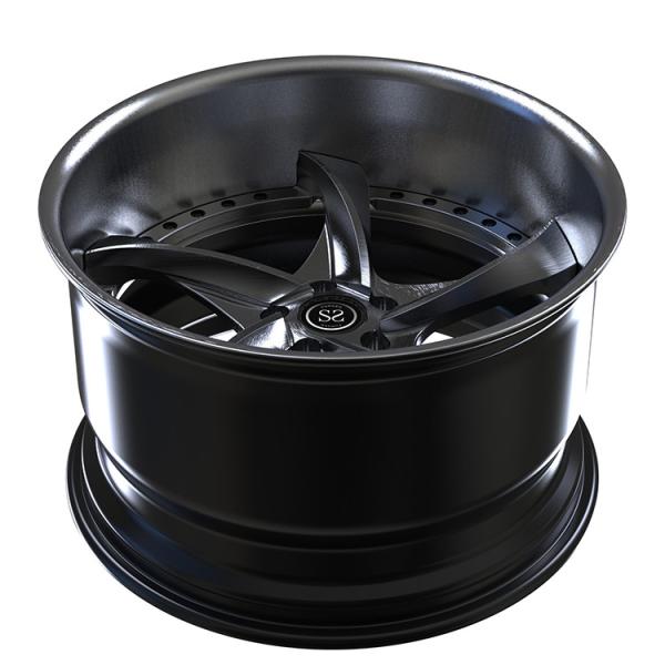 Polish Lip And Black Disc Custom 2 Piece Forged Wheels Staggered 19 21 Inches