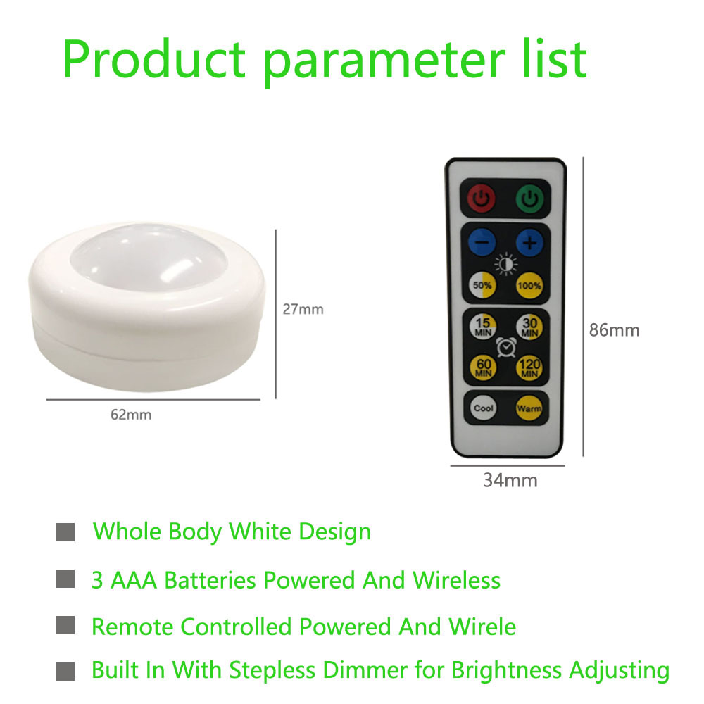 Modern 61x26mm 0.5w Remote Control Under Cabinet Light