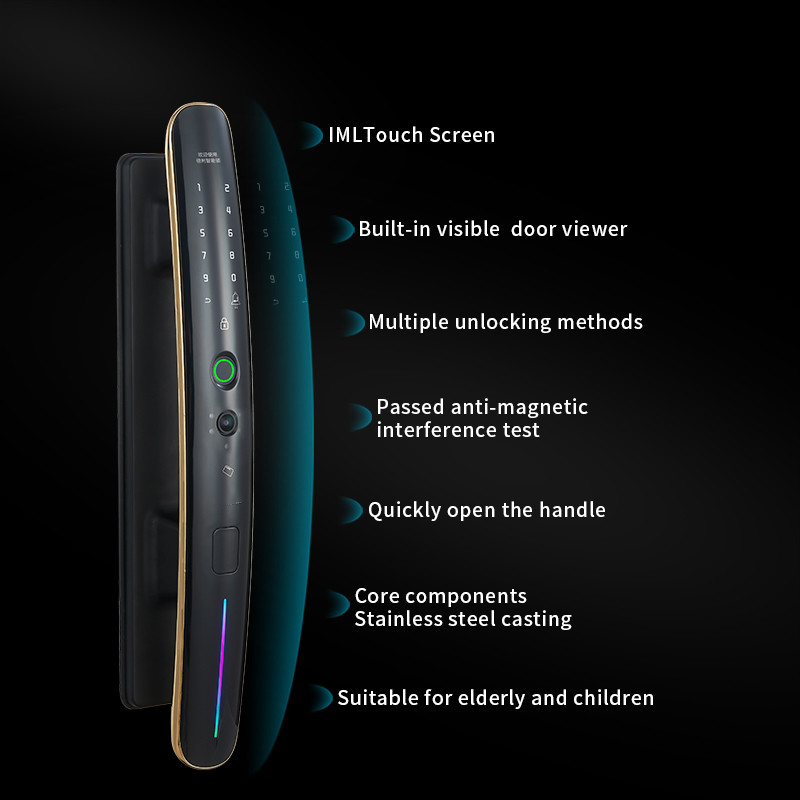 Luxury High Quality Digital Door Viewer Camera Biometric Fingerprint Smart Door Lock Smartphone Tuya Wifi App For Homes