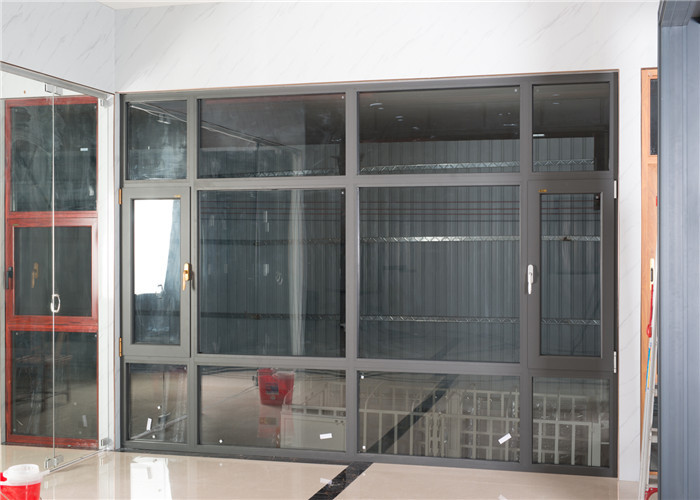 Buildings Standing Aluminium Glass Window Red Outwards To Open Soundproof