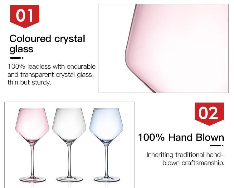OEM Embossed Red Wine Goblets Crystal Bordeaux Wine Glasses