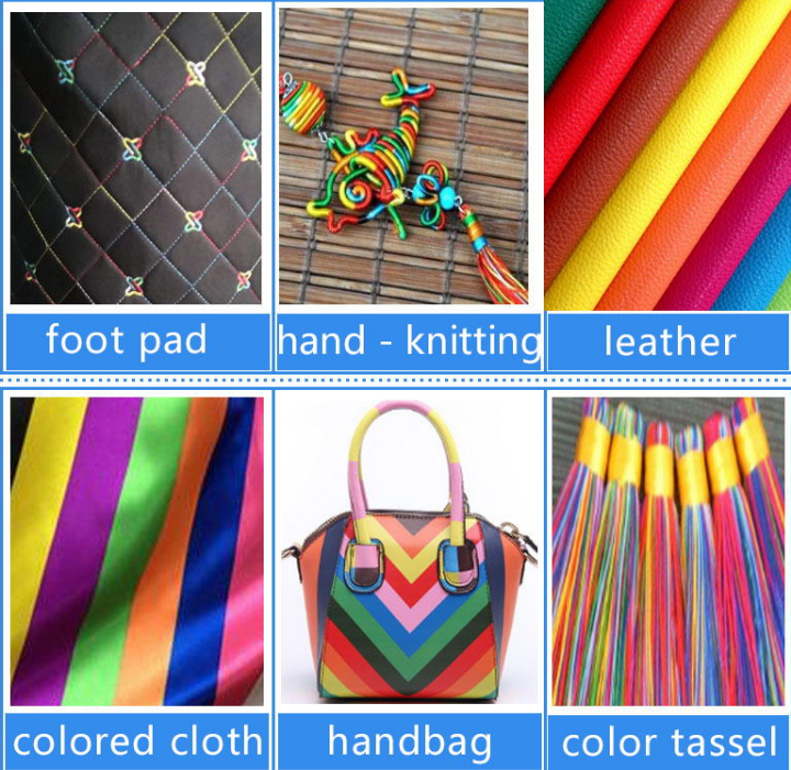 Leather Accessories 1mm 150D Leather Waxing Thread and Durable for 50m Rainbow Color