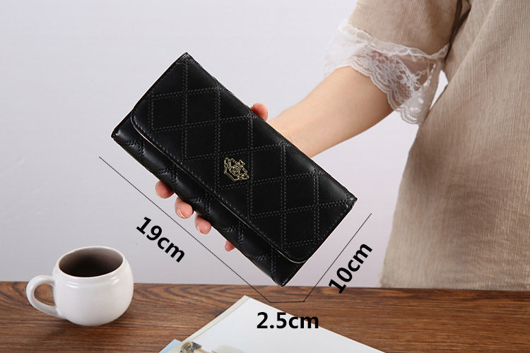 Custom Logo Ladies Long Wallet Fashion Large Capacity Pu Leather Card Holder Clutch Bag
