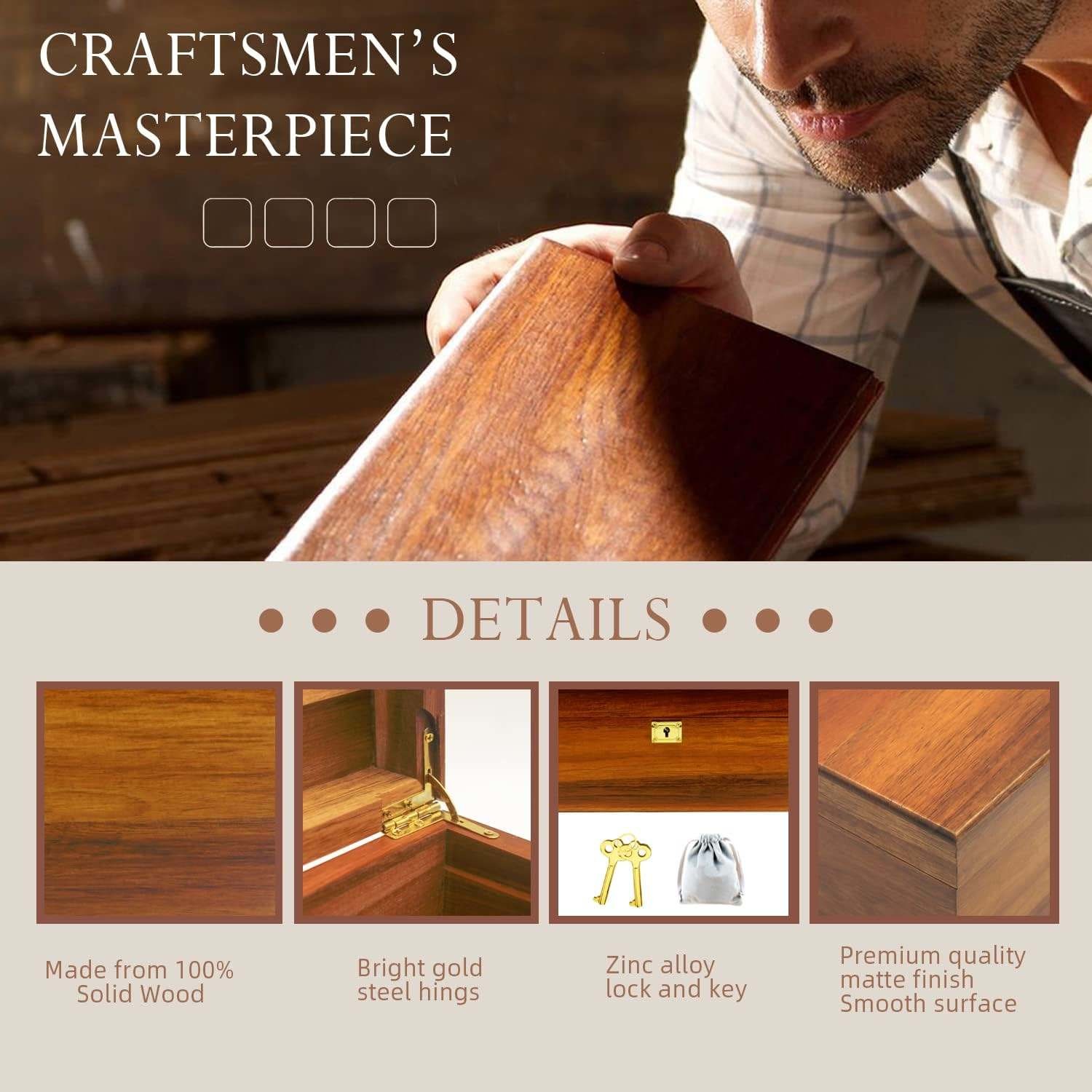 Eco Friendly Lockable Wooden Storage Box