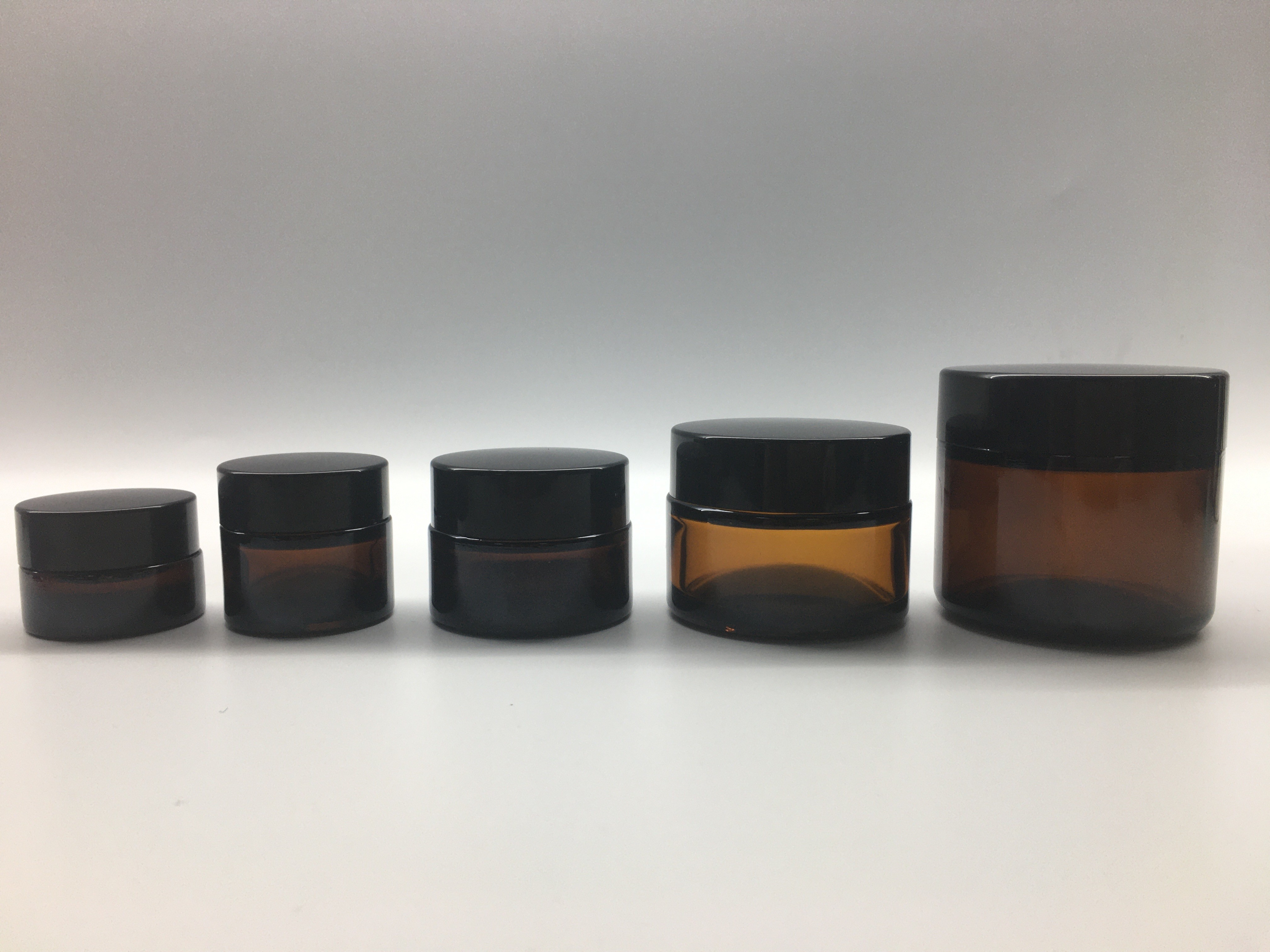 5g Mini Glass Cosmetic Jar Brown Color 120ml Amber Glass Jar