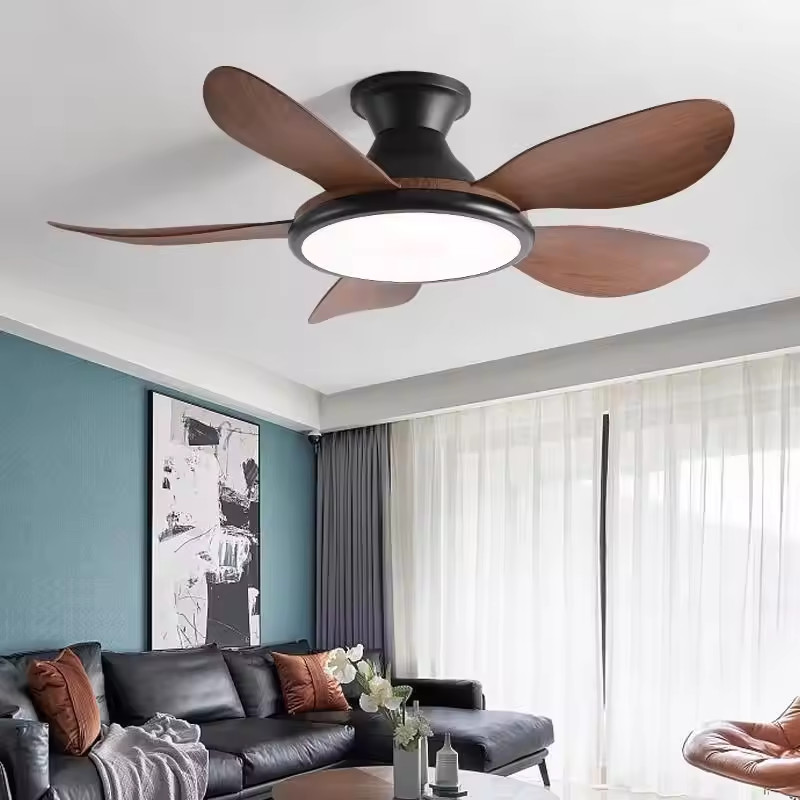 SENKAI Nordic and American Retro Ceiling Fan Lights Fandelier LED with Remote for Home Use