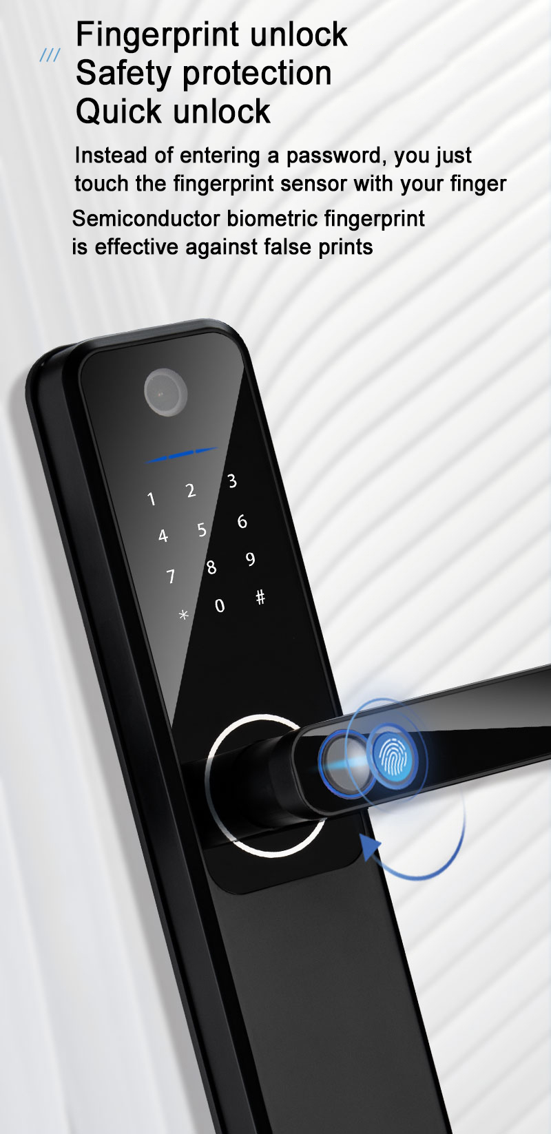 Qleung S802MAX Fingerprint Wifi Tuya App Remote Unlock Card Code Camera Digital Smart Home Door Lock