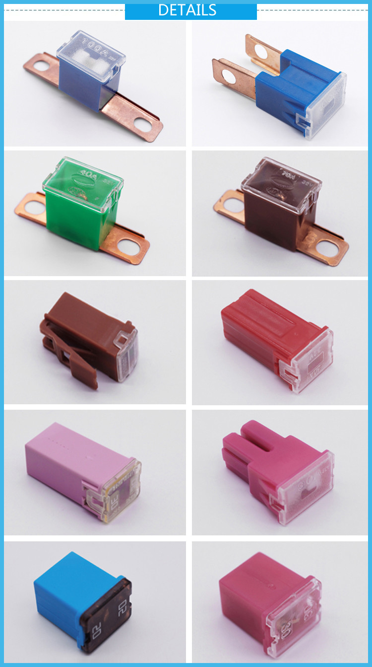 50A 32V PC Housing Car Blade Fuses Zinc Alloy Core With Overcurrent Protection