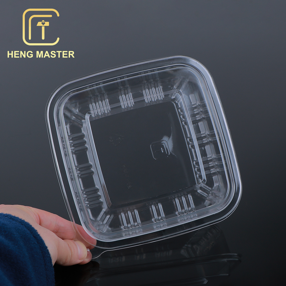 500ml Clear Square Plastic Pastry Contanier Cookies Cakes Packing With Lid