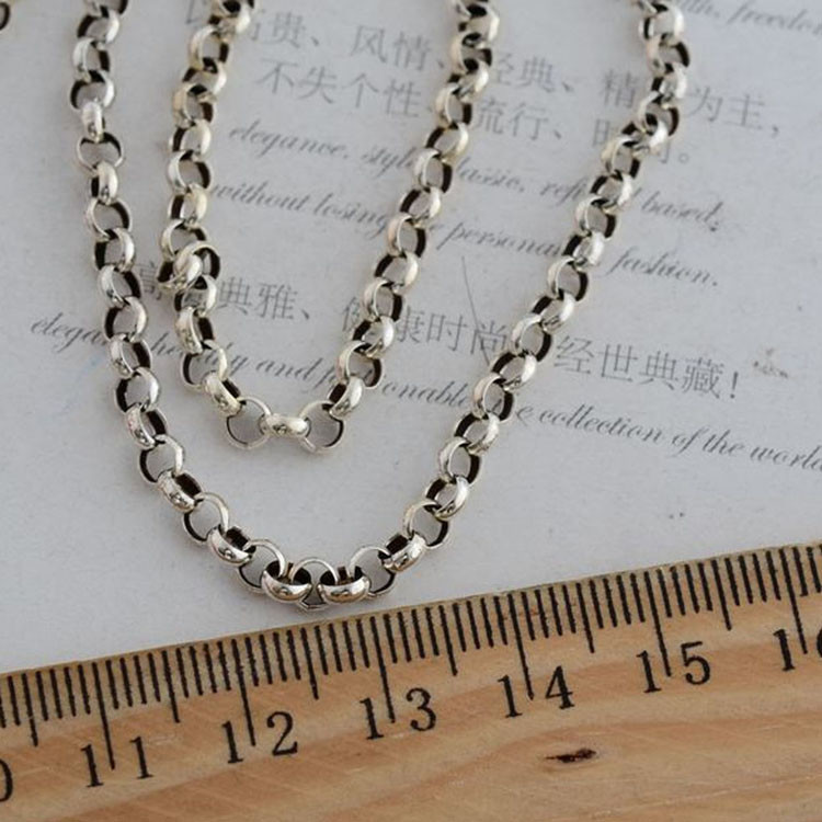 Womens Men Sterling 925 Silver Golden Tone Retro Cross Pendant Necklace (053542)