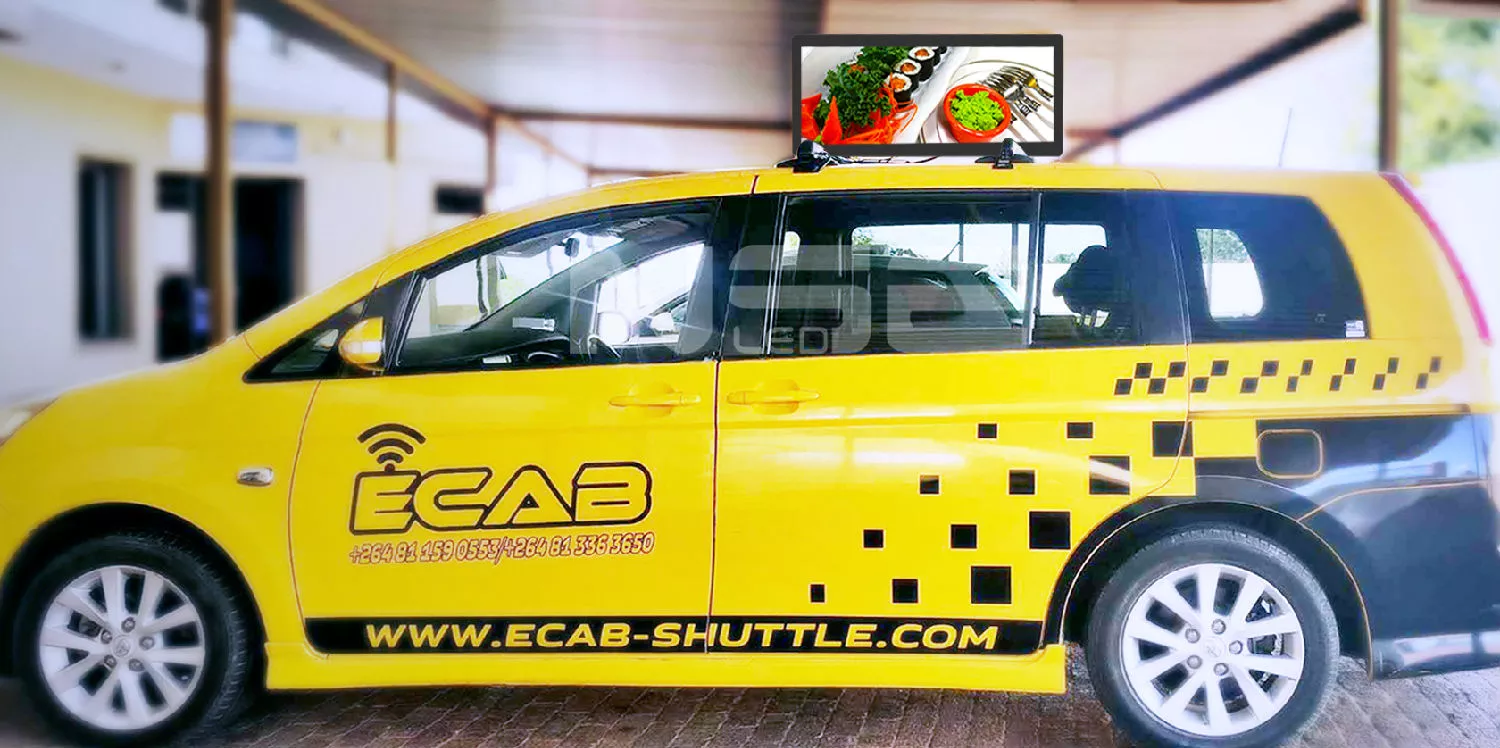 ODM Exterior Rear Window Car Top Led Display Commercial Taxi Advertising Screens 4mm