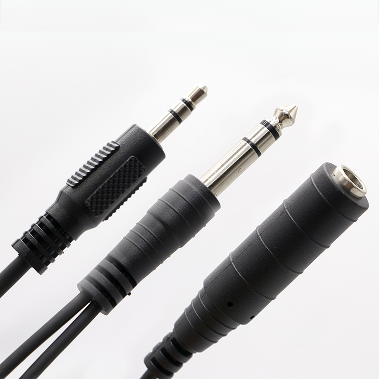 Splitter Male to Female 6.35mm 3.5mm TRS Jack Microphone Audio Cable