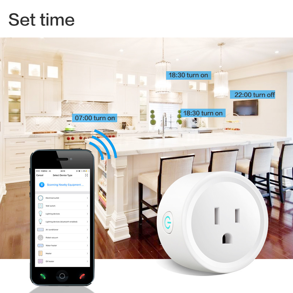 Us Standard Tuya Smart Life Amazon Alexa Wifi Wireless Us Mini Wifi Smart Plug