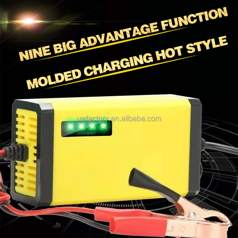 12V/24V 3-Stage Smart Motorcycle Battery Charger with Overcurrent Protection at Affordable