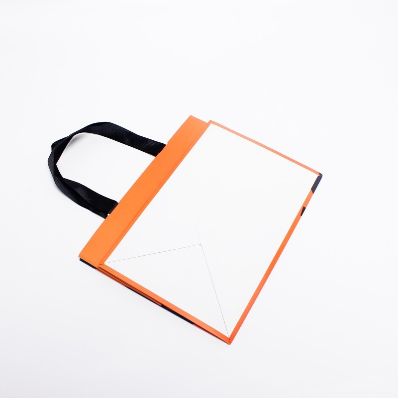 Gift Foil Lined Paper Bags Eco-Friendly Blue Purple Gradient Cardboard Paper Bag Shopping Bag