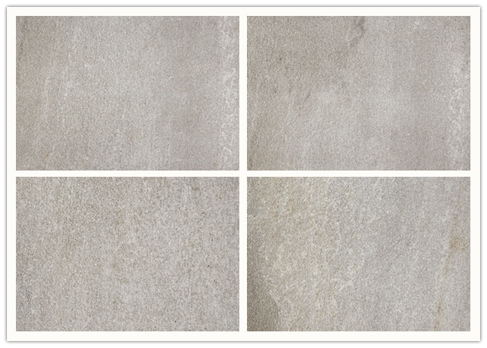 Light Grey Stone Effect Ceramic Floor Tiles , Porcelain Floor Wall Tile 10mm Thickness