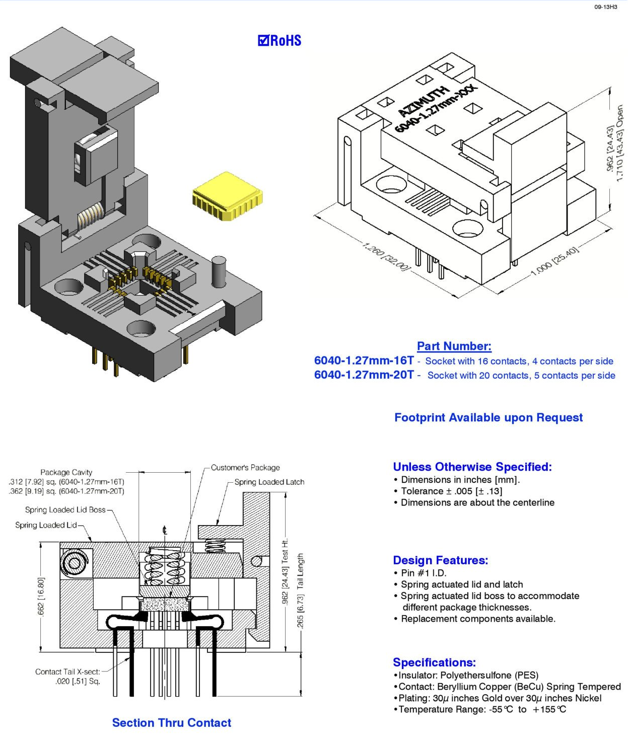 Leadless Quad Flat 6040-1.27mm-16T Take Your Business to the Next Level with Contactor and Durable