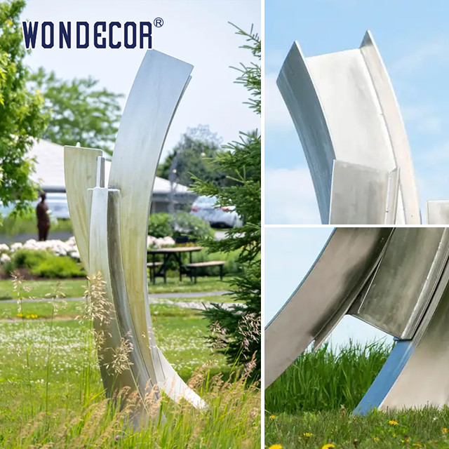 Outdoor geometric metal art craft forging stainless steel sculpture