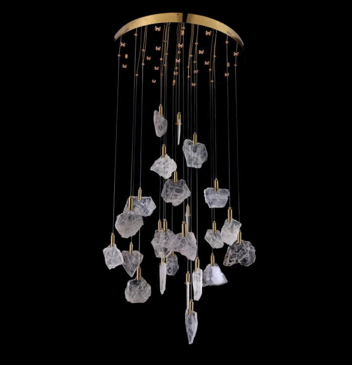 Brazil imported pure natural crystal stone lamp chandelier bedroom living room restaurant lamp simple American crystal lamp