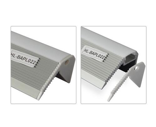 Silver white LED aluminum profile for stairs LED strips profile Clear/Frosted/Milky PC cover
