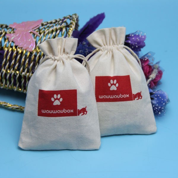 Natural Color Cotton Muslin Drawstring Bags , Storage Large Jewelry Pouch