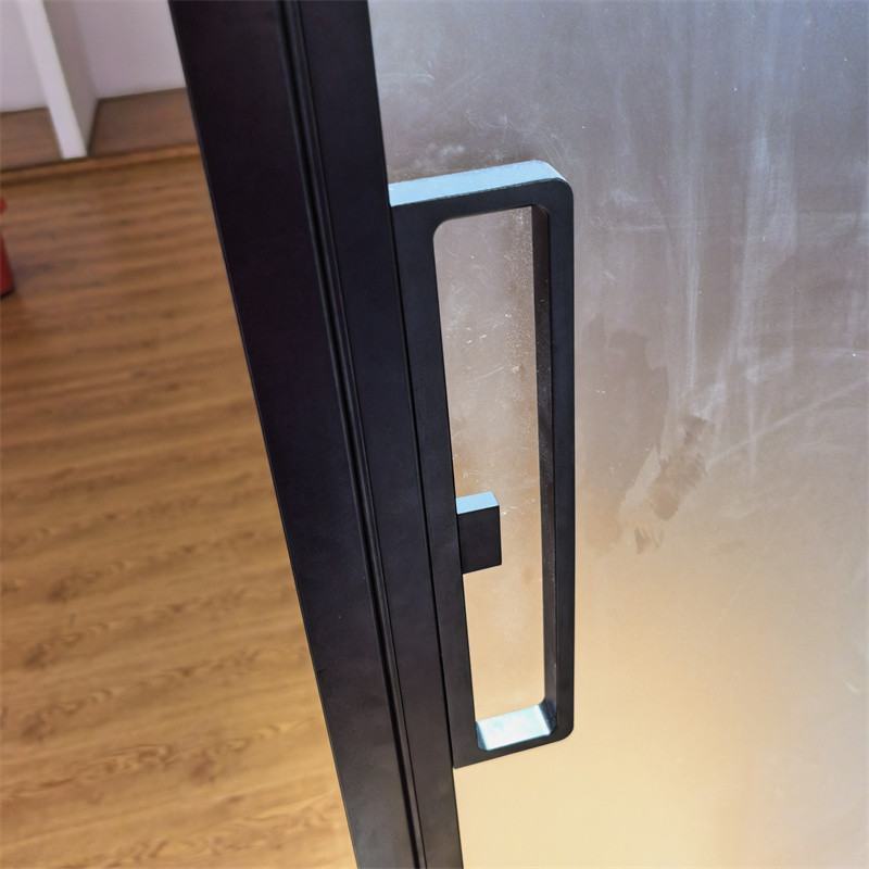 China Factory Customize Interior Modern Black Slim Frame Aluminum Interior Sliding Glass Door
