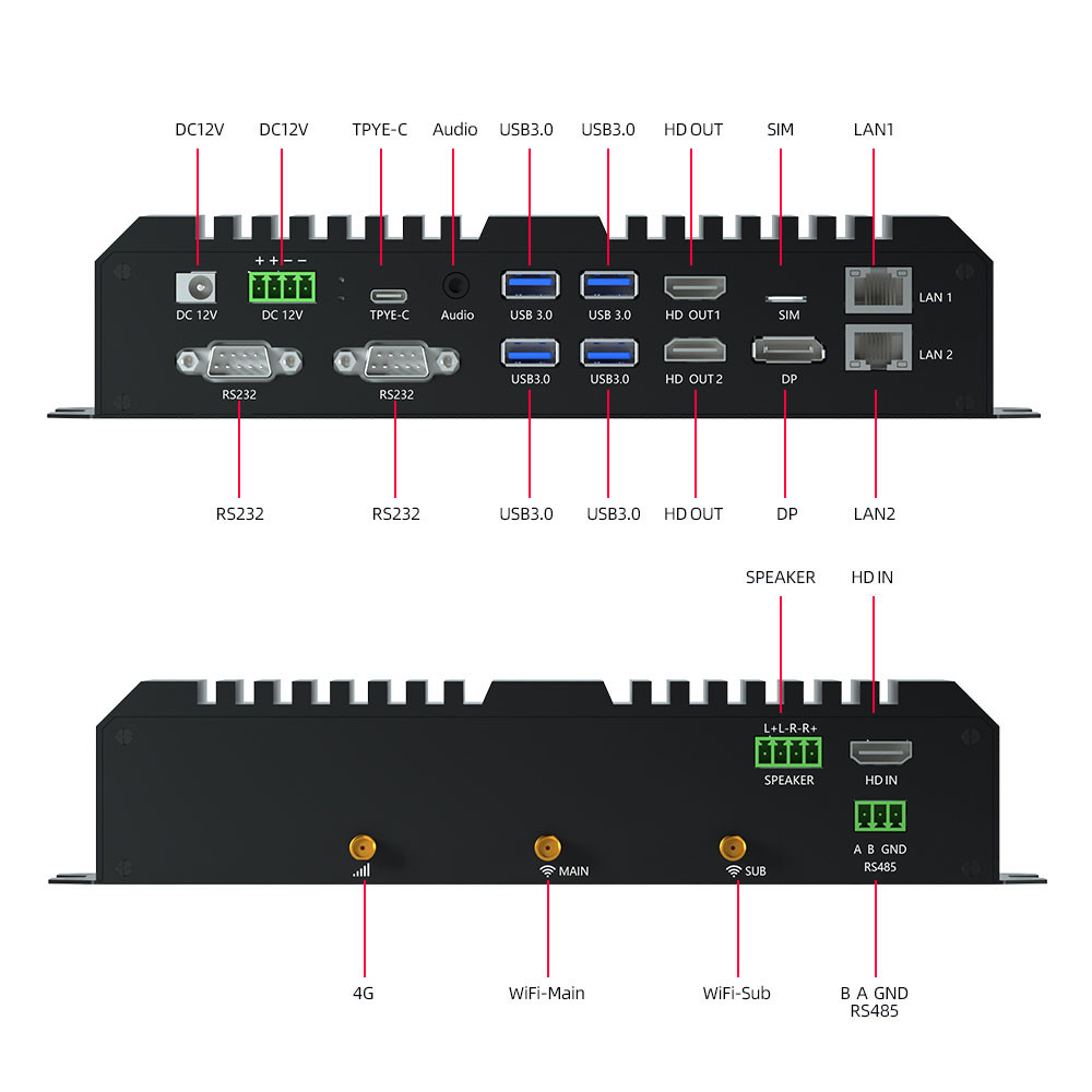 Android 7-12 OS Digital Signage Media Player Box RK3328 RK3288 RK3399 RK3568 RK3588 Optional