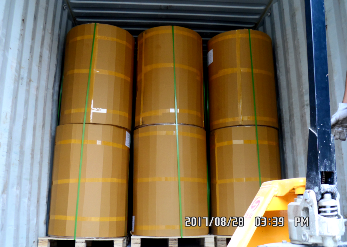 Single Side Mirror Glossy Coated Paper in White For Adhesive Sticker Producing