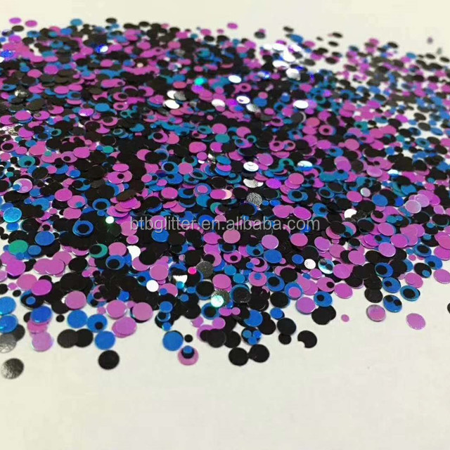 Excellent Nail Art Effect Matte Red 1mm 2mm 3mm Glitter Dots Polyester Powder for Ramadan Graduation Party Decorations
