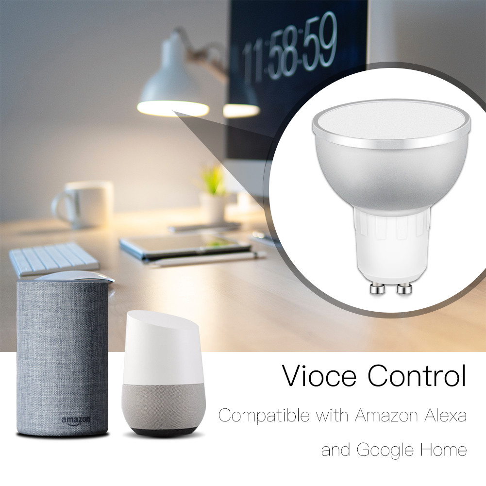 Alexa & Google Assistant Wifi Smart Light Bulb Gu10 RGB Multicolor