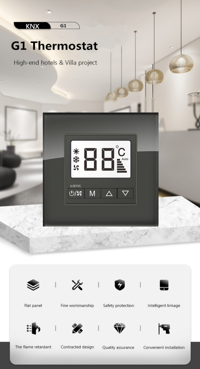 24V Home Smart Thermostat , 5 conjoined Knx Room Thermostat