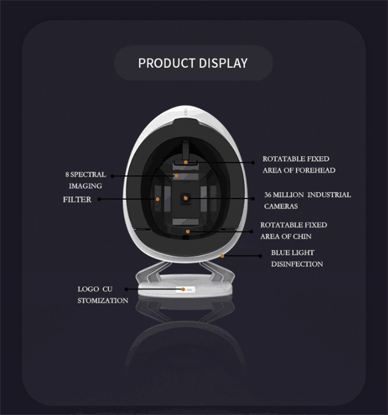 3d Skin Analyzer Device / Skin Tester Artificial Intelligence 8 In 1