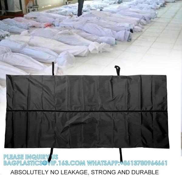 Body Bag, Leak Proof Cadaver Morgue Bodies Bag With 4 Handles, Center Zipper,