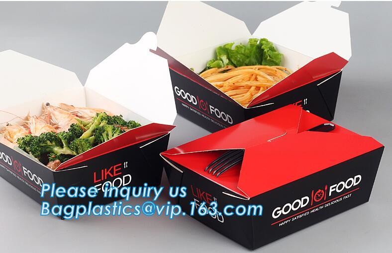 Cheap Cardboard foldable kraft paper lunch box with window,Lunch noodle fast food kraft paper box by customized logo pri