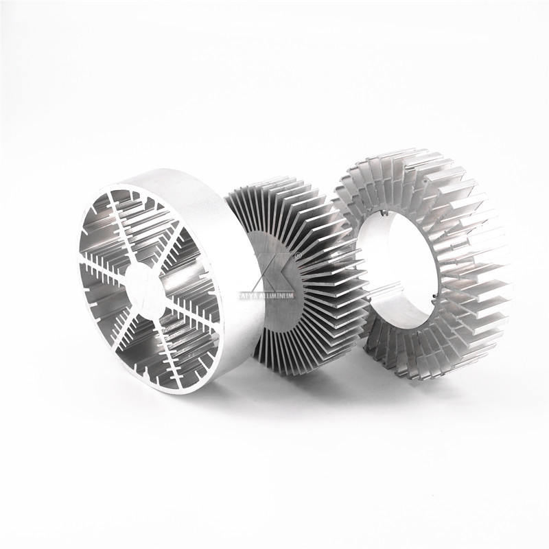 Customized Size Silver Colour Mill Finished Aluminum Extruded Profile For Anodized Round Shape Radiator