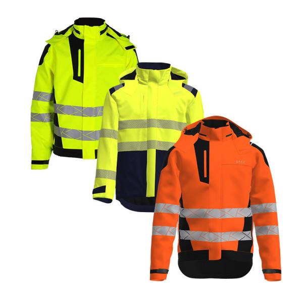 Women's Fluorescent Hooded Jacket Custom Flame-Resistant Coat High-Visibility