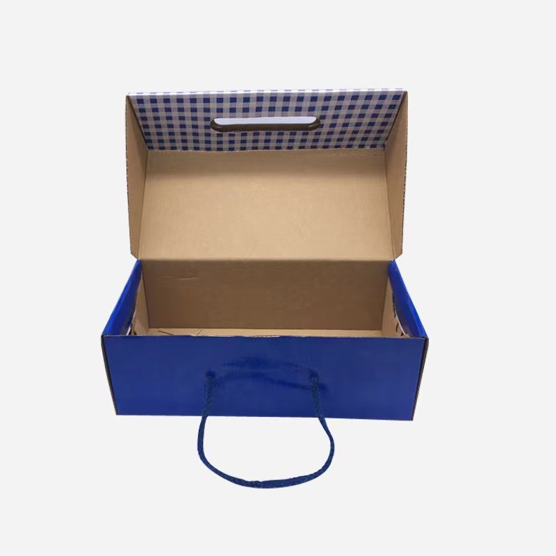 Cardboard Shoe Storage Boxes Corrugated Shoe Boxes with Rope Handle China Manufacturer Supplier