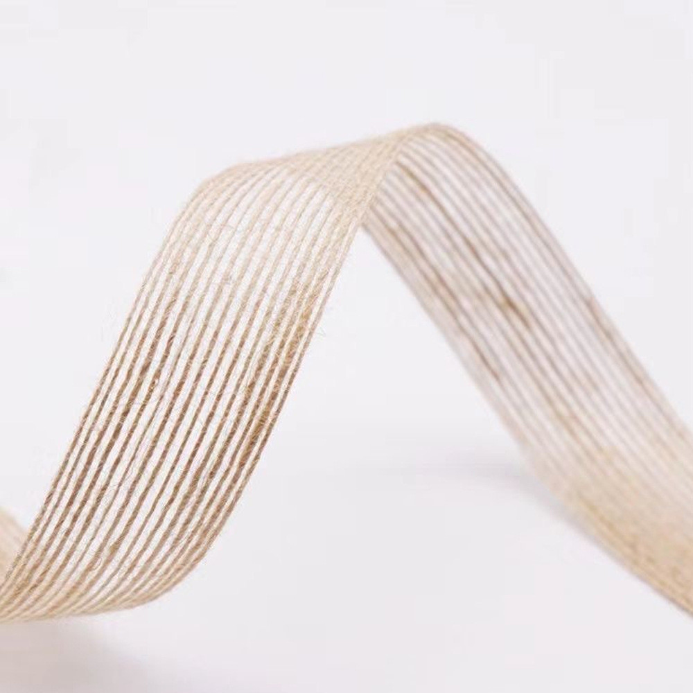 Customize Loose Weave Burlap Ribbon For Gift Packing Decoration