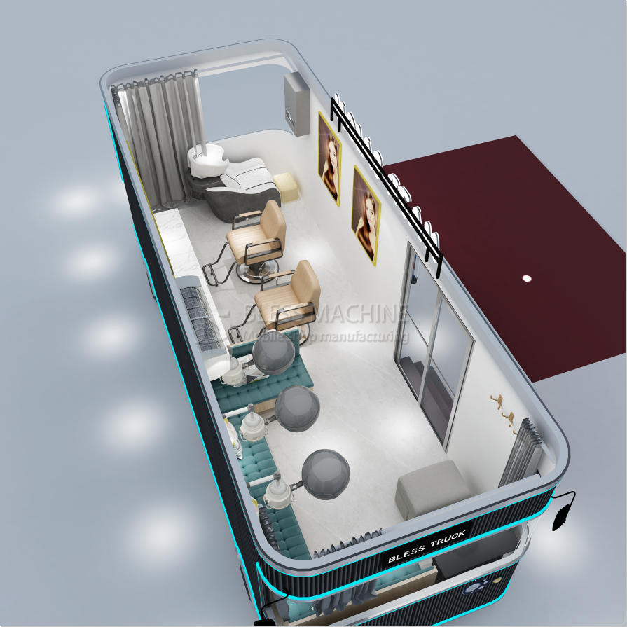 2022 Flour-Based Electric Mobile Hair Cut Salon Van for Meat Processing Plants Outlet
