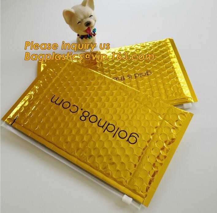 air mail metallic holographi rose gold bubble padded mailer / Zip lockkk bubble bag/ slider bubble bag,Holographic Factory